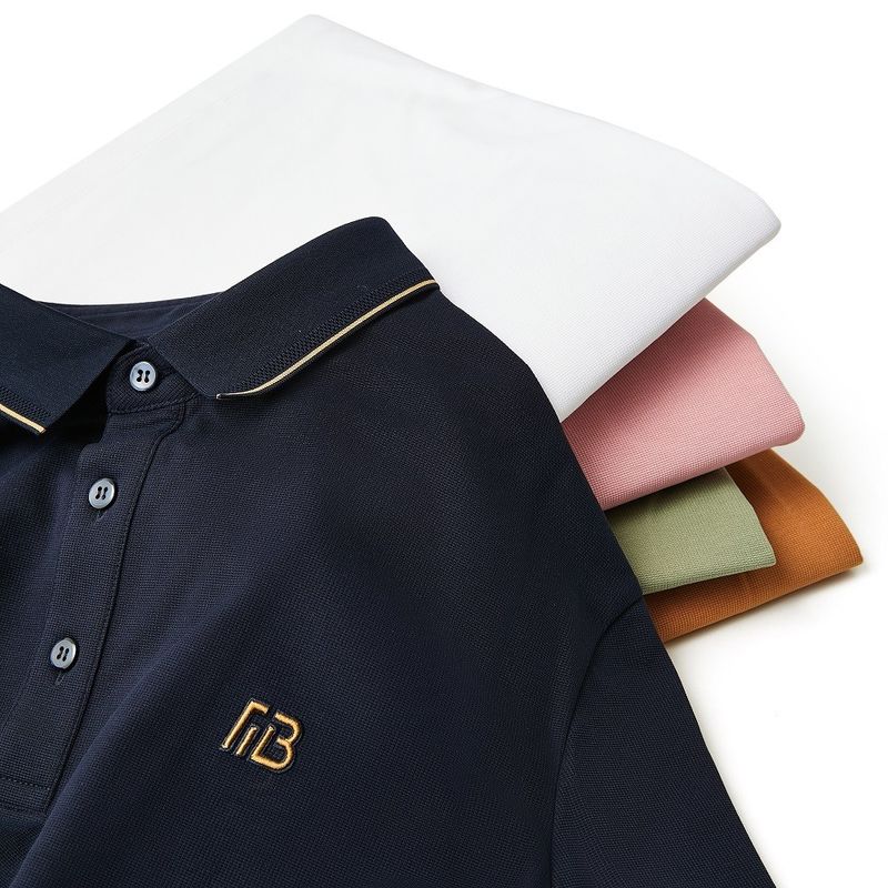 Ανδρικό T-shirt με εξαιρετικό υλικό βαμβακιού προσαρμοσμένο με ροζ Polo Shirt