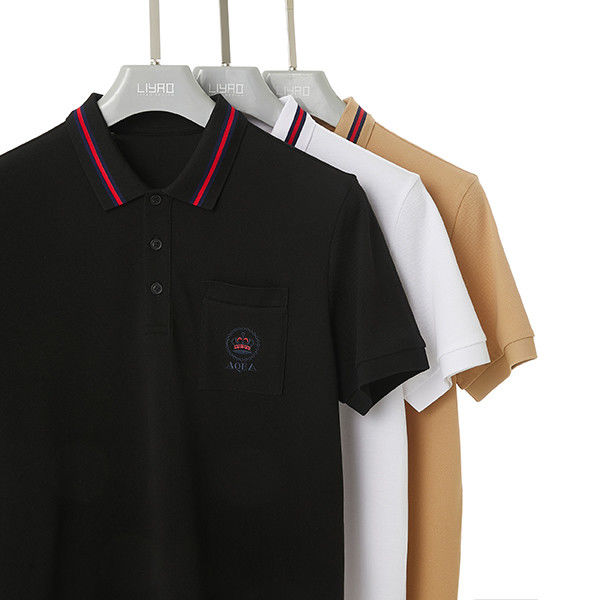 Αντι ρυτίδες Σκότ μανίκι Stripe Light Luxury Golf Polo Shirt Βαμβάκι Προσαρμόσιμο S-4XL