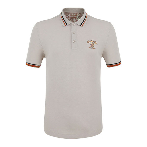 Κανονικό ρούχα με ράβδους T-shirts Polo Quick Dry Odm με Custom Logo πλεκτό ύφασμα