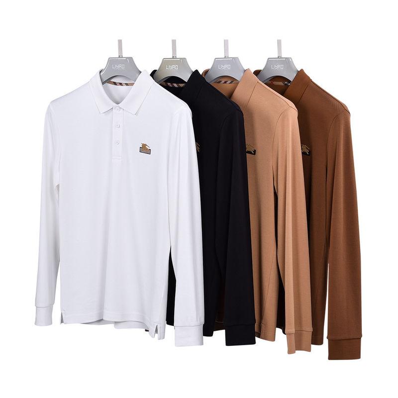 100% βαμβάκι//95% 5%Spandex Polo ανδρικό μπλουζάκι με σύντομο μανίκι με προσαρμοσμένο κεντημένο λογότυπο