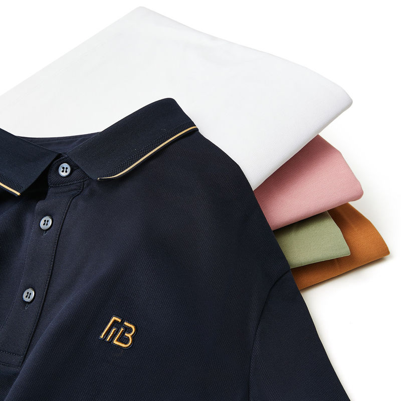 Άνδρες Solid Colour Golf Polo Shirt με Custom Logo Έμβορυγμα και Polyester υφάσματα