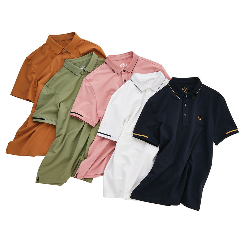 Άνδρες Solid Colour Golf Polo Shirt με Custom Logo Έμβορυγμα και Polyester υφάσματα
