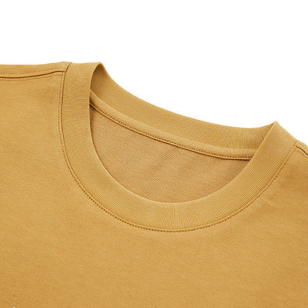 Τ-Shirt μικρού μήκους για άνδρες με απλή πλεκτή εκτύπωση σε παλτό