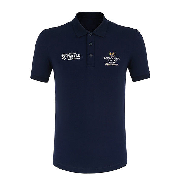 100% βαμβάκι υψηλό έπαινο άνετο Custom Logo Polo Shirt ύφασμα 95% Polyester 5% Spandex