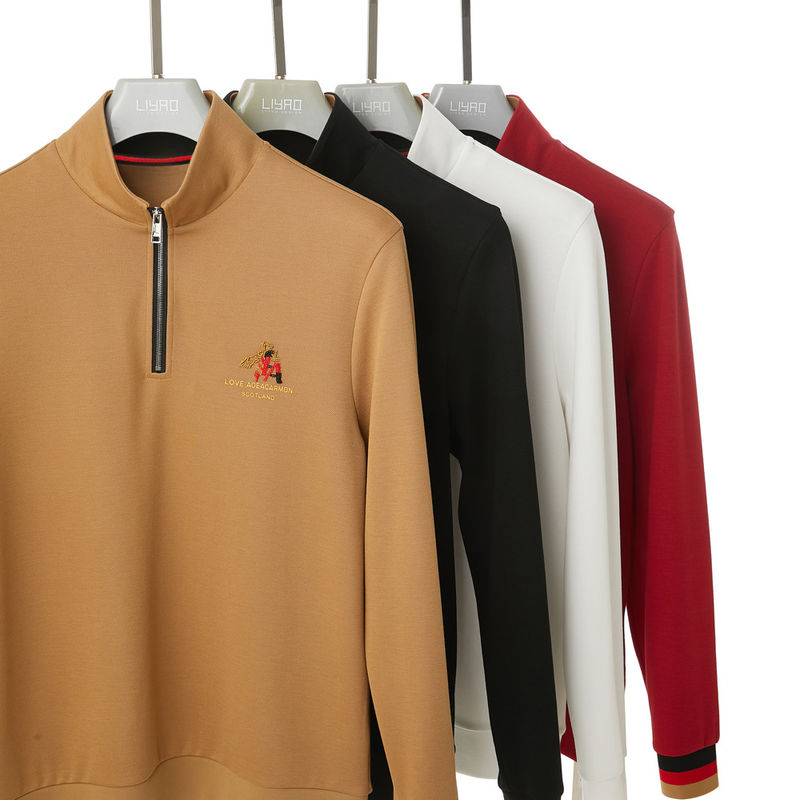 Πολό πουκάμισο γκολφ με μακρύ μανίκι για άνδρες σε υλικό 100% βαμβακιού με πλήρη υπολίμανση