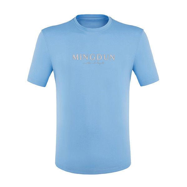 Μέθοδος υφαντικής πλεκτής Regular Fit Spring Summer Blue 100% βαμβάκι T-shirt για άνδρες