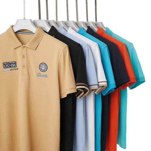 2025 Summer Polo T-Shirt για άνδρες Custom Logo Αντί ρυτίδων και υγρασίας-wicking ύφασμα