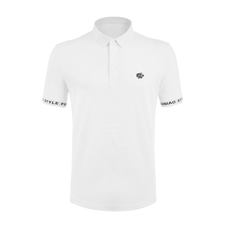 Πολό μπλουζάκι Logo Custom Short Sleeve Μαύρο και λευκό Προσαρμοσμένο χρώμα Polo T Shirts Άνδρες
