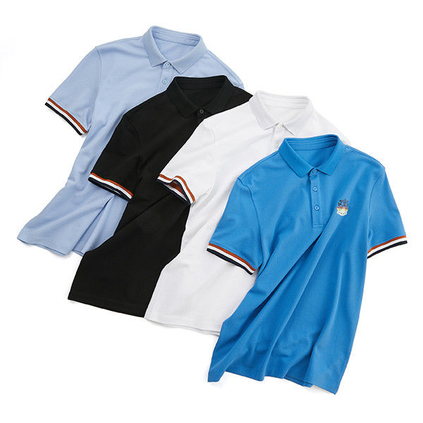 Ανδρικά λευκά μπλε και μαύρο Custom Polo Shirt Plain Golf T-Shirts με προσαρμογή