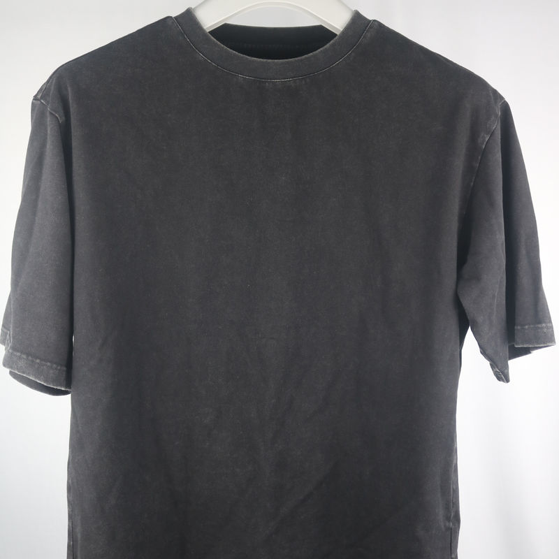 Άνδρες Casual οξύ πλύση 100% βαμβάκι T-shirts βαρύ βάρος 230 260gm υπερμεγέθους απλό κενό