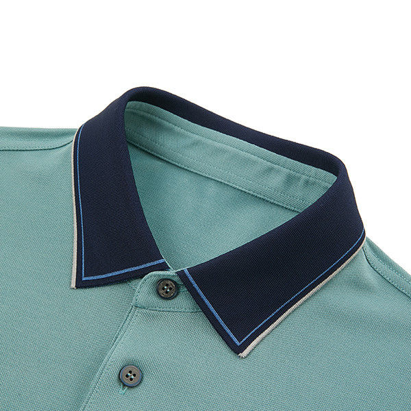 Καλοκαιρινό βραχυμανίκι Δυοχρωματικό Polo Shirt για άνδρες σε 100% βαμβάκι//95% 5%Spandex υφασμάτινο
