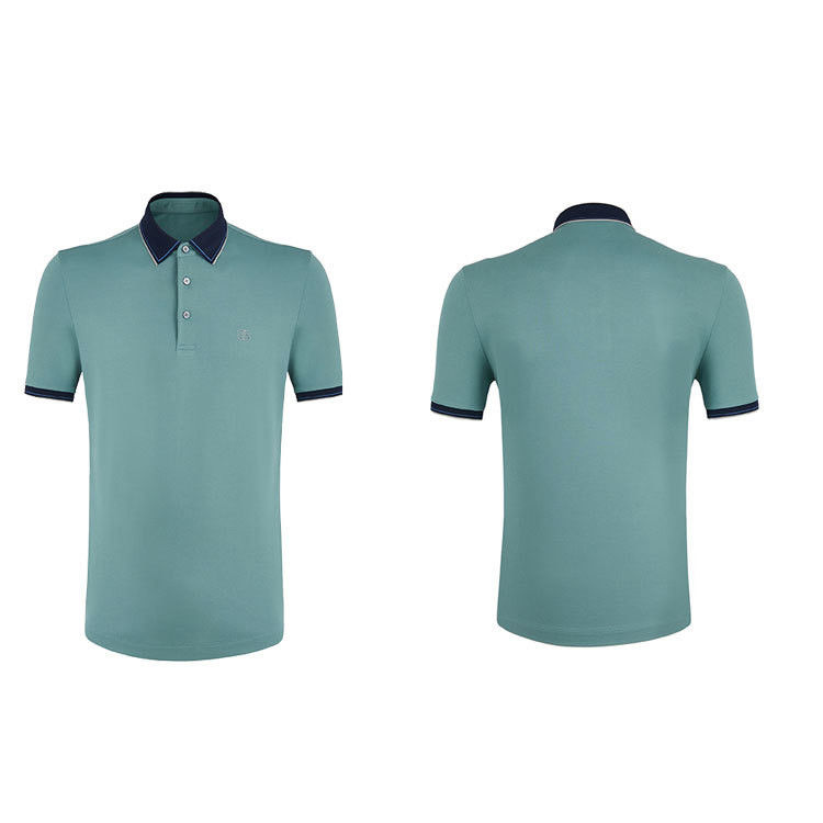 Καλοκαιρινό βραχυμανίκι Δυοχρωματικό Polo Shirt για άνδρες σε 100% βαμβάκι//95% 5%Spandex υφασμάτινο