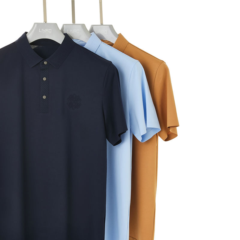 Προσαρμοσμένο χρώμα Logo Polo Spandex Nylon T Shirt ανδρών χωρίς ραφή για OEM ODM μοτίβα
