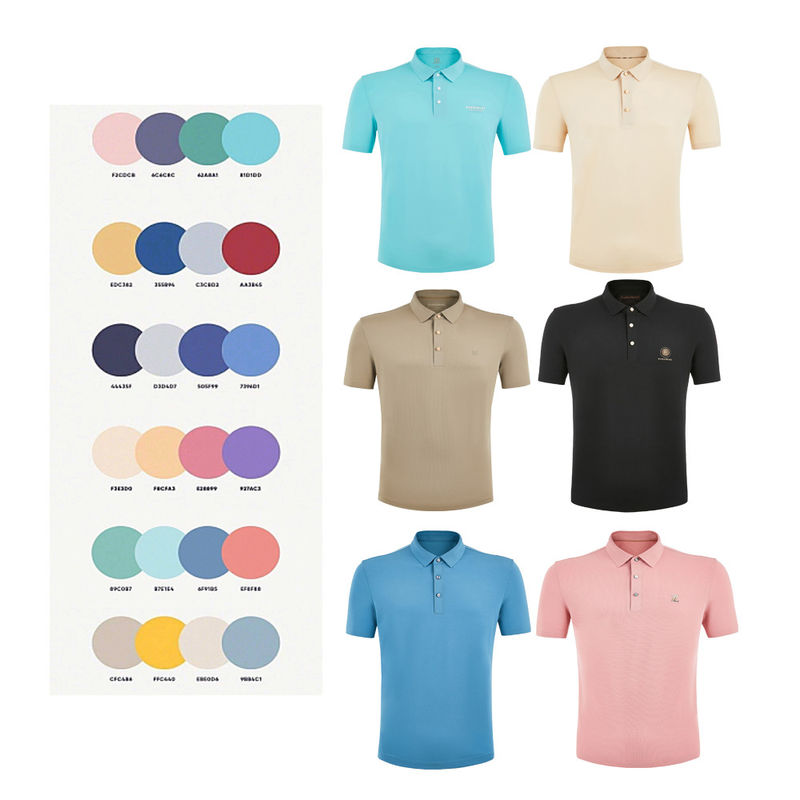 Προσαρμοσμένο χρώμα Logo Polo Spandex Nylon T Shirt ανδρών χωρίς ραφή για OEM ODM μοτίβα