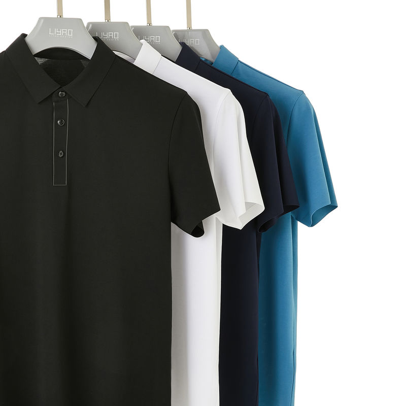 Άνδρες Πλούσιο μέγεθος Polo Shirt Αντί ρυτίδων Σύντομο μανίκι Polo T Shirt 100% βαμβάκι για το άθλημα