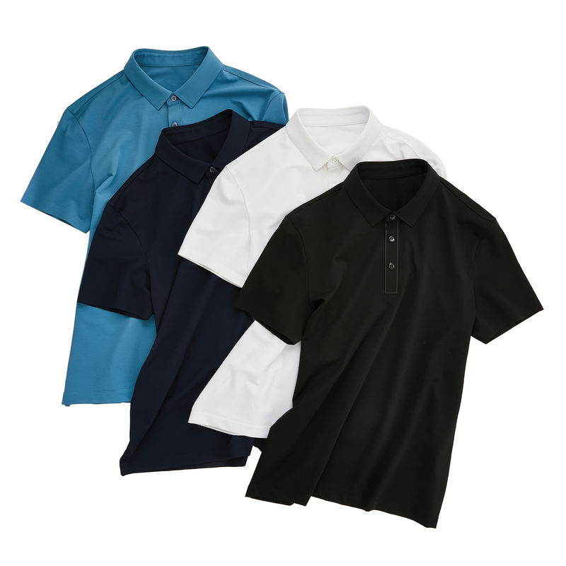 Άνδρες Πλούσιο μέγεθος Polo Shirt Αντί ρυτίδων Σύντομο μανίκι Polo T Shirt 100% βαμβάκι για το άθλημα