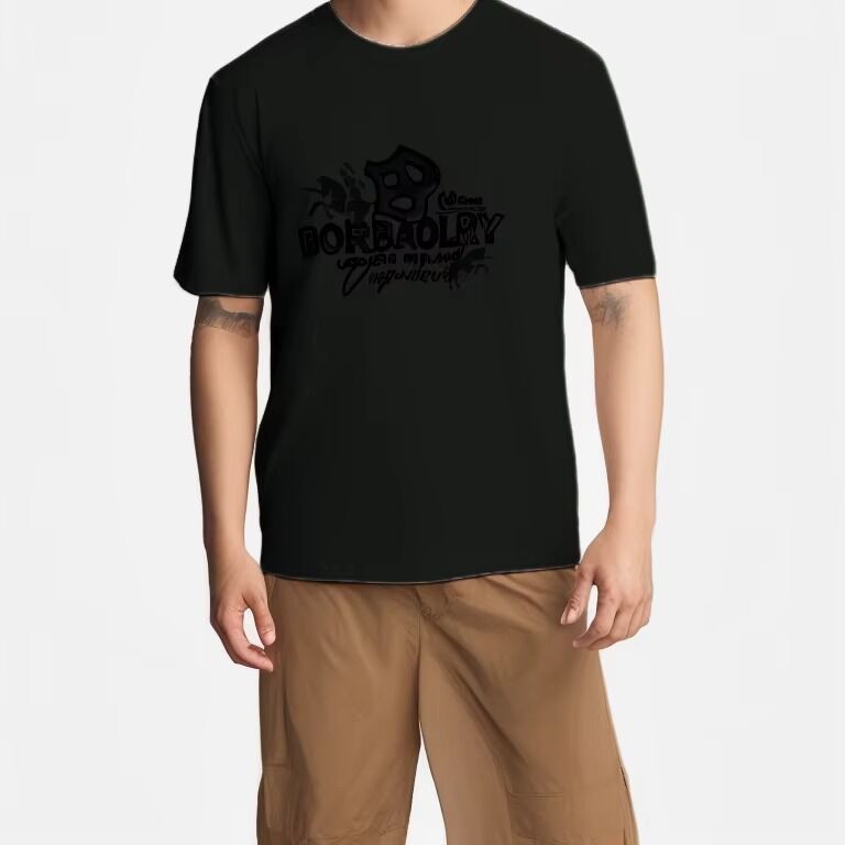 180g Μπλούζες σε απόθεμα Καλοκαιρινές τυπωμένες 100% βαμβακερές εφαρμοστές κλασικές μπλούζες σε μεγάλα μεγέθη για άνδρες