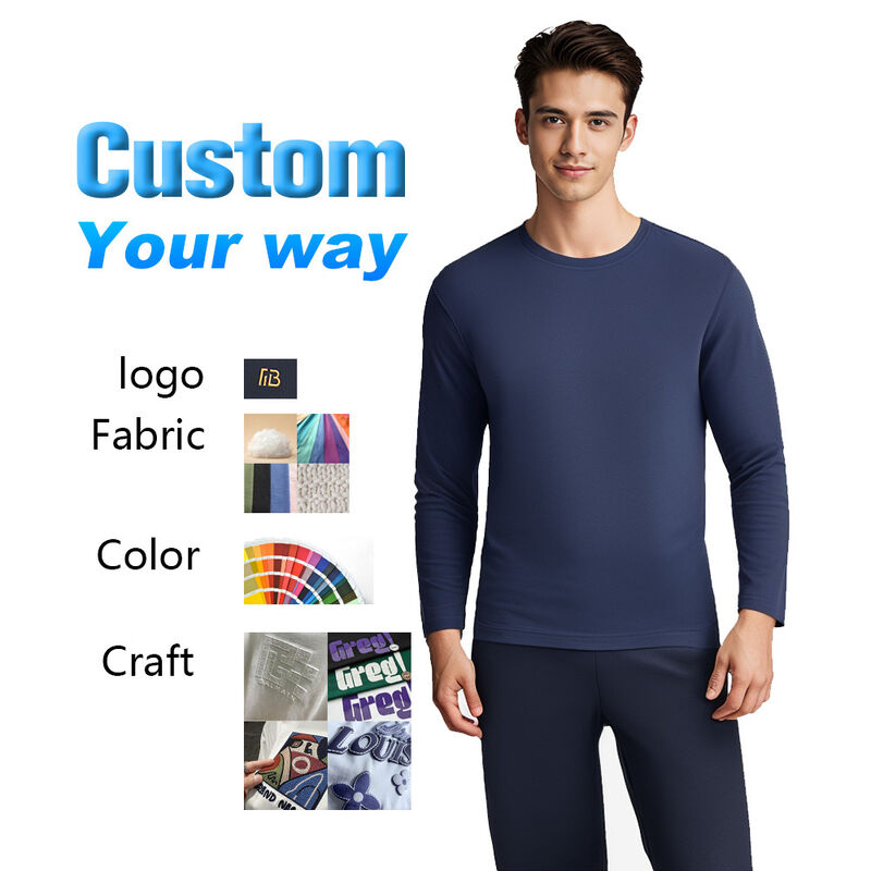 Εύκολο αναπνευστικό μπλουζάκι O- Neck Male Long Sleeve Top Custom logo Εκτύπωση απλό χρώμα μπλουζάκι