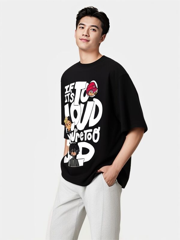 100% Βαμβακερά Ανδρικά T-Shirts Oversized με Εφέ Όξινης Πλύσης, Vintage T-shirt με Προσαρμοσμένο Λογότυπο, Κοντό/Μακρύ Μήκος, Κλασικός Λαιμός, Σχέδιο Ξεθωριασμένο από τον Ήλιο