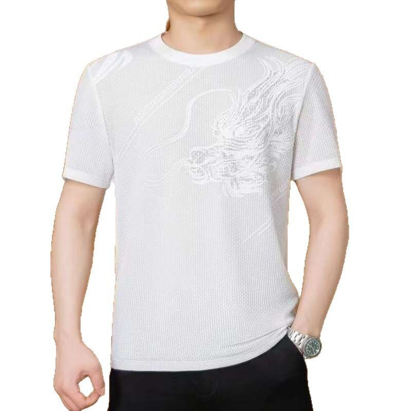 Φαρμακευτικά πλέγματα Κρεουνεκ ανδρικά αναπνευστικά μικρού μανίκου Λογότυπο γκολφ T-shirts