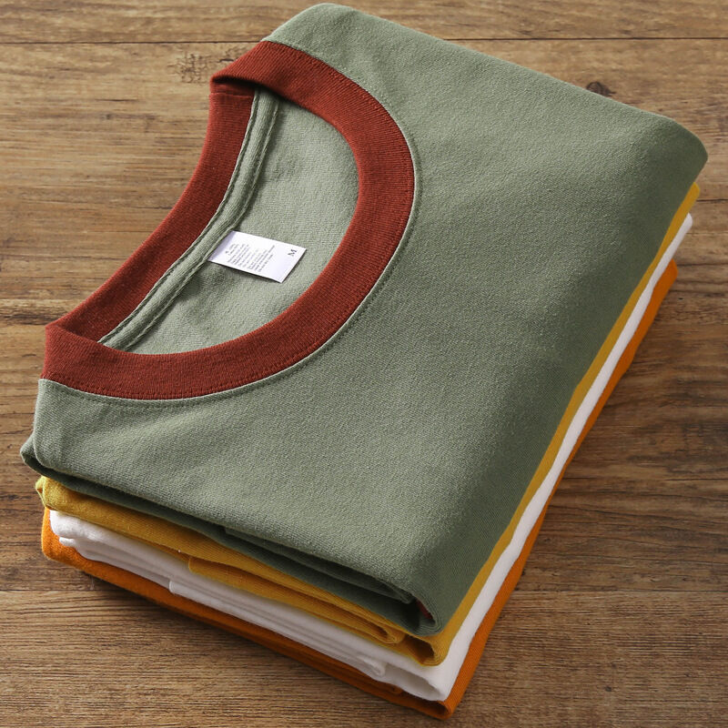 Κατασκευαστής Πλειστηριασμός Custom Color Block Stitching T-shirt Unisex Heavyweight High Quality Two-tone Patchwork T-shirt