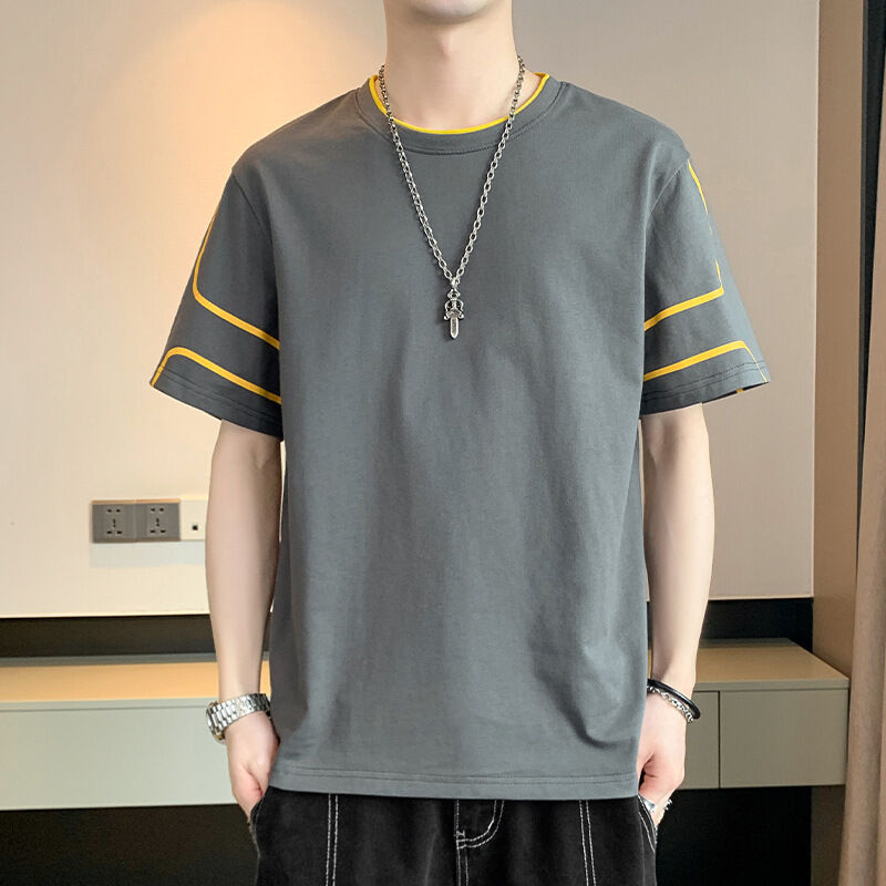 OEM Custom logo Έμβιση Τυπωμένο Σχεδιασμό για άνδρες Σύντομο μανίκι t μπλουζάκι με χαλαρό πάνω καλοκαίρι μισό μανίκι t μπλουζάκι