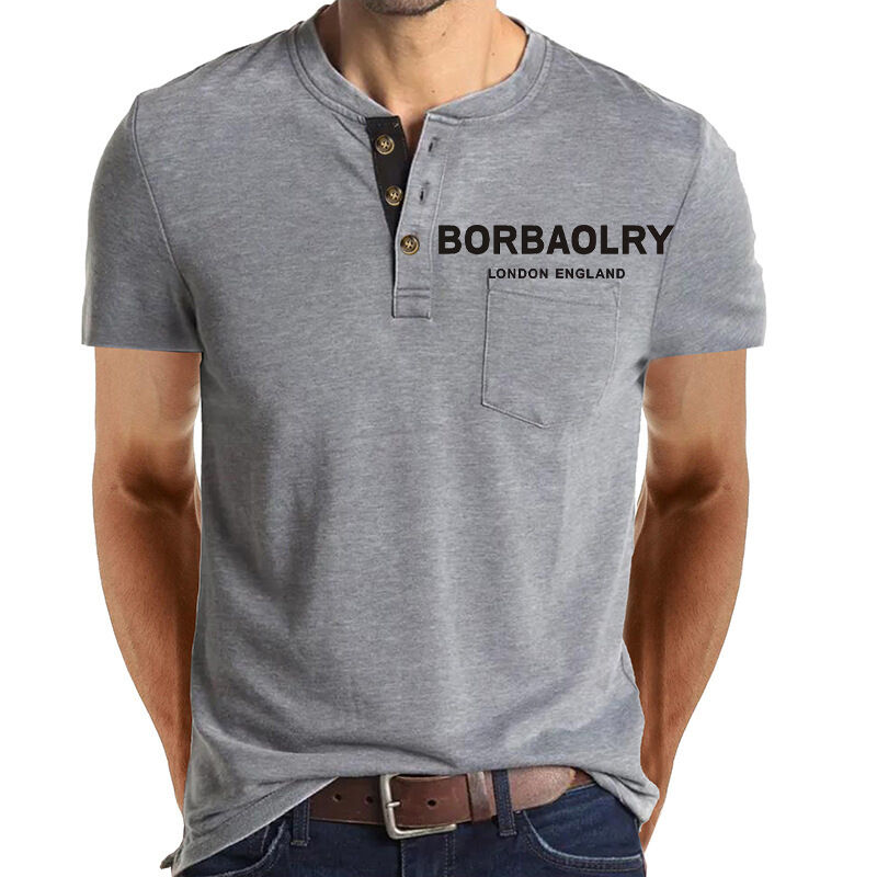 Ζεστή πώληση T-shirts μικρού μανίκου T-shirt βαμβακιού Προσαρμόστε γρήγορα στεγνά 3 κουμπιά T-shirts για άνδρες