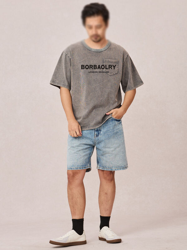 Ανδρικό T-shirt Oversize Μαύρο Βαρέως Τύπου με Vintage Εκτύπωση για Καλοκαίρι (Χονδρική)