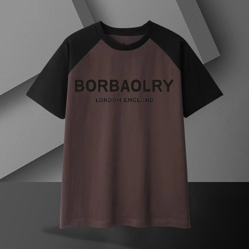 βαρύ βαμβάκι μπλουζάκι για άνδρες 220 γραμμάρια αναπνευστικά υπερμεγέθη μικρά μανίκια στερεό μοτίβο περιστασιακό μακρύ μήκος πλεκτό ύφασμα