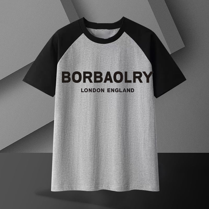 βαρύ βαμβάκι μπλουζάκι για άνδρες 220 γραμμάρια αναπνευστικά υπερμεγέθη μικρά μανίκια στερεό μοτίβο περιστασιακό μακρύ μήκος πλεκτό ύφασμα