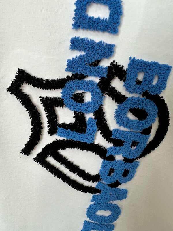 Ανδρικό λευκό T-shirt, στάμπα με γούνα γράμματα, κοντομάνικο casual τοπ 100% βαμβάκι Ανδρικό T-shirt