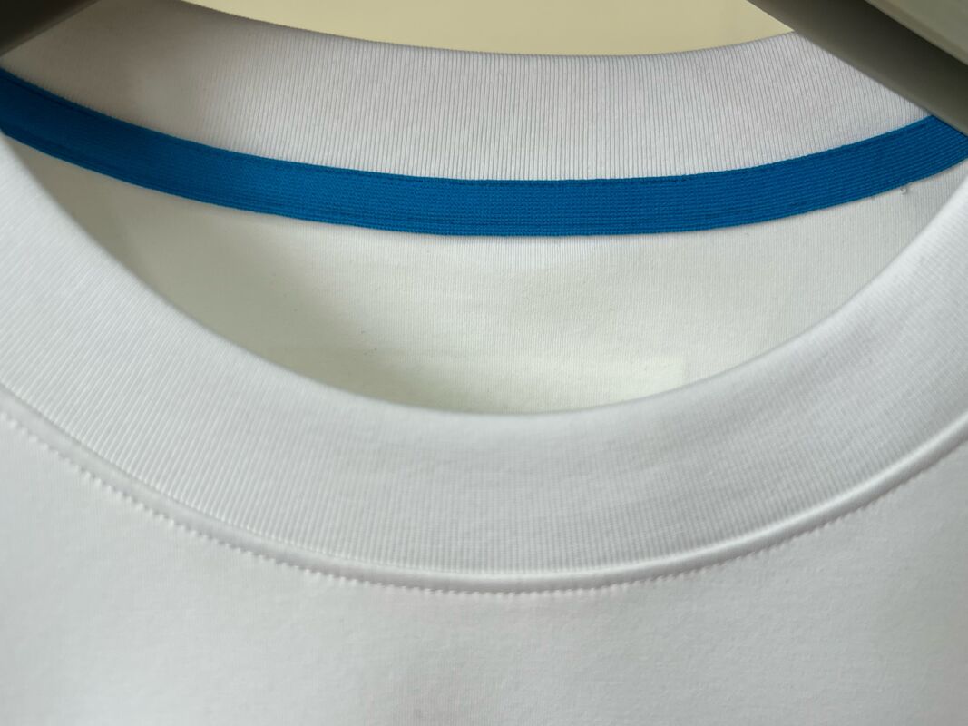 Ανδρικό λευκό T-shirt, στάμπα με γούνα γράμματα, κοντομάνικο casual τοπ 100% βαμβάκι Ανδρικό T-shirt