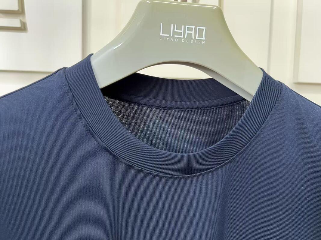 Ανδρικά βαμβακερά μπλουζάκια με στρογγυλή λαιμόκοψη και κοντά μανίκια σε μονόχρωμο σχέδιο, εργοστασιακή παραγωγή ODM Ανδρικά μπλουζάκια με κοντά μανίκια