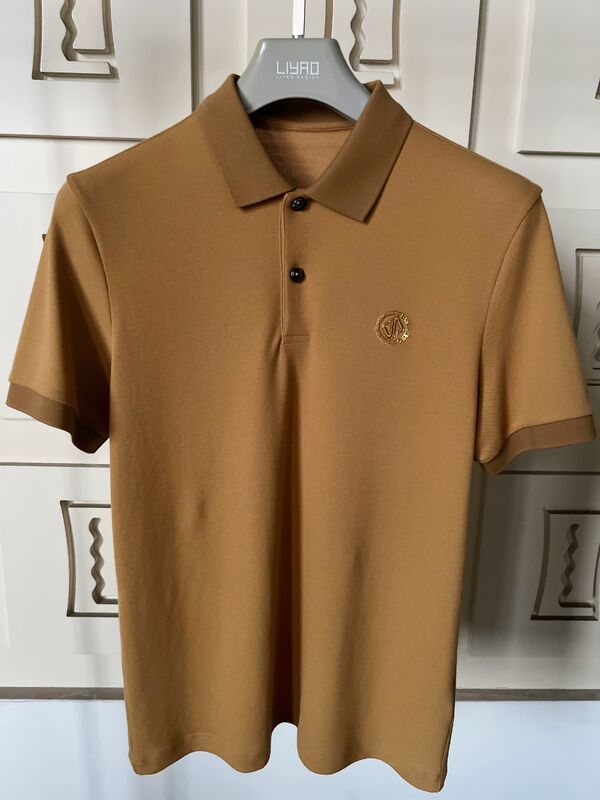 Ανδρικά μπλουζάκια πόλο από βαμβάκι υψηλής ποιότητας με κεντημένο λογότυπο ή λογότυπο εκτύπωσης μηχανής, casual μπλουζάκια πόλο επώνυμης πόλης