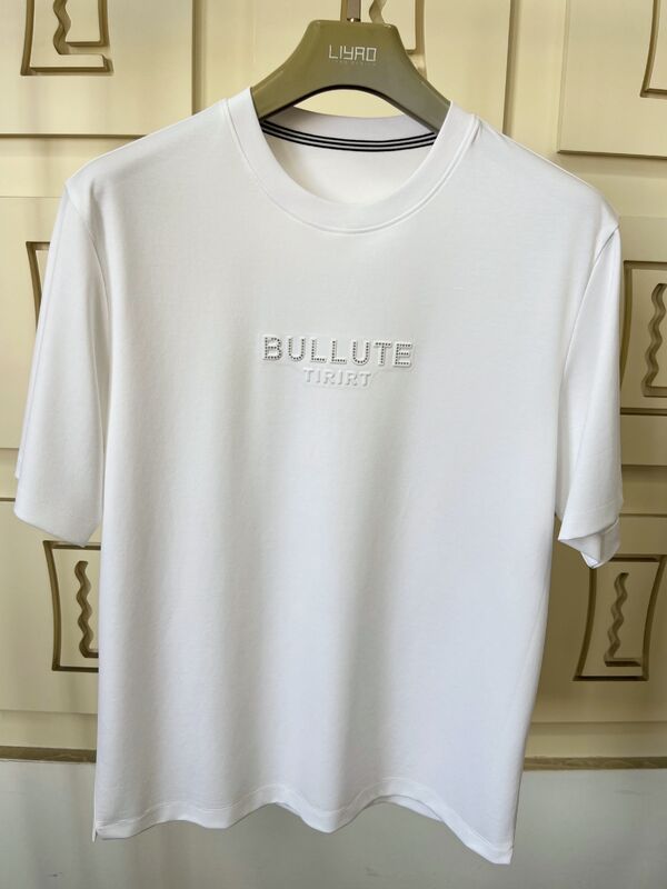 Λούξυ T-shirt με το λαιμό του πληρώματος Εκτύπωση λογότυπου Σχεδιασμός υιοθετεί την αρχική διαδικασία ανάγλυψης υφάσματος συν θερμότητα - μεταφορά διαδικασίας βινυλίου OEM / ODM