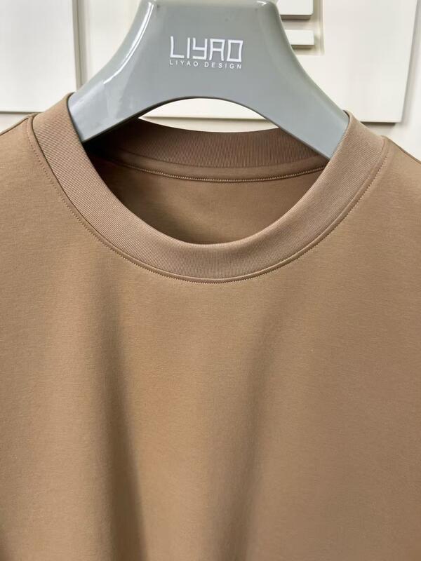 Προσαρμόσιμο ανδρικό κοντομάνικο μπλουζάκι σε άνετη, χαλαρή εφαρμογή, vintage στυλ, μονόχρωμο, casual ένδυμα