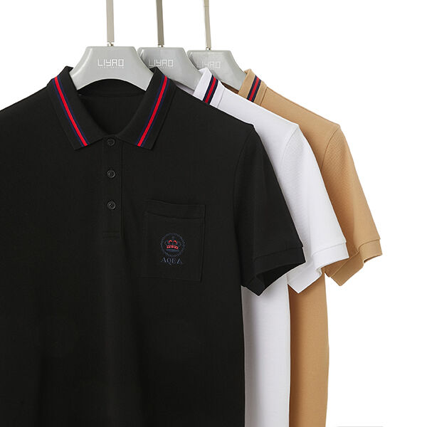 S-4XL Shot μανίκι Stripe Light Luxury Casual Quick Dry Plain Fashion Golf Polo Shirt Βαμβάκι Προσαρμόσιμο