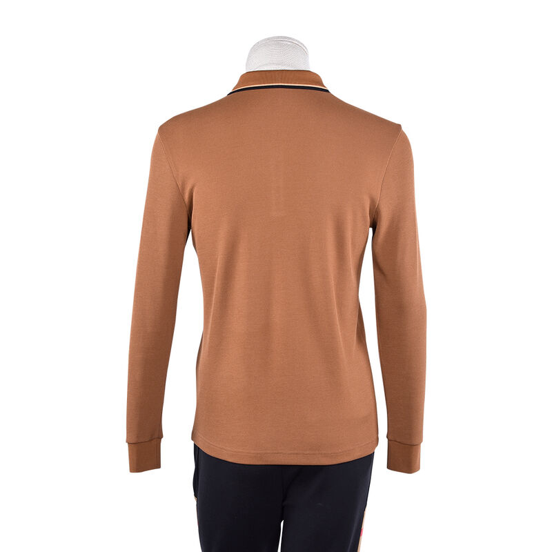 Σχέδιο με τις καλύτερες πωλήσεις Αντι-πιλινγκ μονόχρωμο νέο μακρυμάνικο πόλο μπλουζάκι με αντίθετο γιακά και προσαρμοσμένο λογότυπο