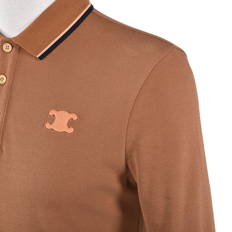 Σχέδιο με τις καλύτερες πωλήσεις Αντι-πιλινγκ μονόχρωμο νέο μακρυμάνικο πόλο μπλουζάκι με αντίθετο γιακά και προσαρμοσμένο λογότυπο