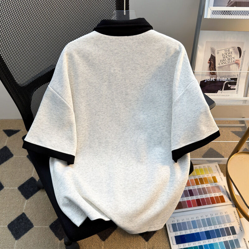 Υψηλής Ποιότητας Χονδρικής Ανδρικών Ρούχων Oversize Μπλουζάκι με Φερμουάρ Κατασκευαστής Άδειες Κοντομάνικες Μπλούζες για Άνδρες