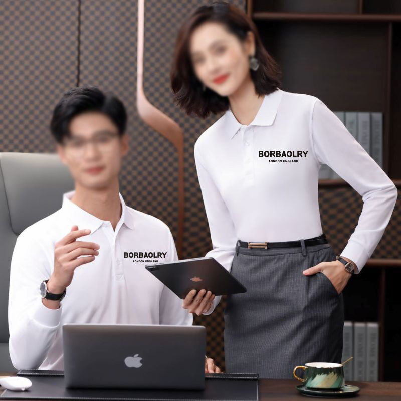 Προσαρμοσμένα μπλουζάκια πόλο Μακρύ μανίκι Τυπωμένο λογότυπο Βένδυμα μπλουζάκι πόλο βαμβάκι κενό ανδρικά μπλουζάκια πόλο με μακρύ μανίκι