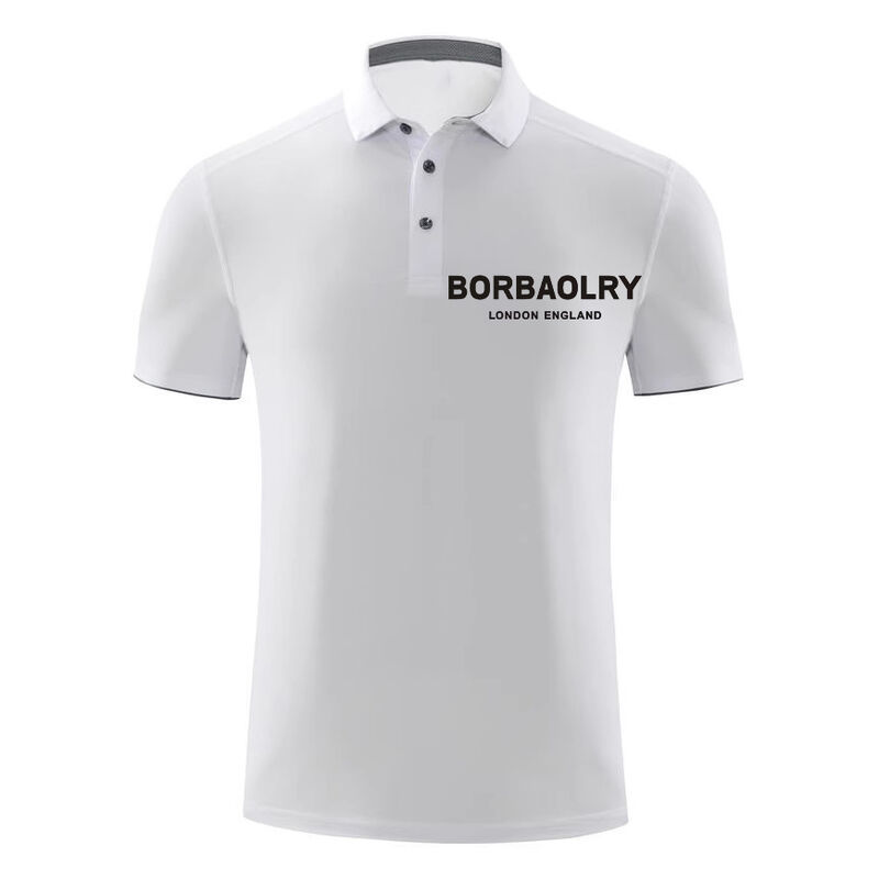 Ανδρικά προσαρμοσμένα κοντομάνικα μπλουζάκια πόλο με λογότυπο από διαπνέον ύφασμα