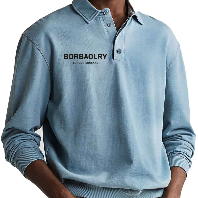 Πολυτελές Βαμβακερό Πόλο με Προσαρμοσμένο Λογότυπο, Μονόχρωμο Πλεκτό Casual Πόλο, Χονδρική Πώληση, Γρήγορο Στέγνωμα, Αθλητικό Ανδρικό Πόλο Μακρύ Μανίκι