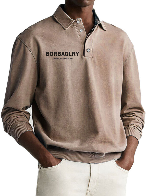 Πολυτελές Βαμβακερό Πόλο με Προσαρμοσμένο Λογότυπο, Μονόχρωμο Πλεκτό Casual Πόλο, Χονδρική Πώληση, Γρήγορο Στέγνωμα, Αθλητικό Ανδρικό Πόλο Μακρύ Μανίκι